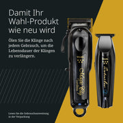 Combo de barbería inalámbrica Wahl, Magic Clip y Detailer Li, cuchillas de titanio y DLC, 100 min, 6 peines guía, peine de estilismo