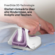 Centro de planchado Braun Household CareStyle 7 IS 7266 VI FreeGlide 3D iCare golpe de vapor 550 g/min depósito 2L 2700 W blanco violeta