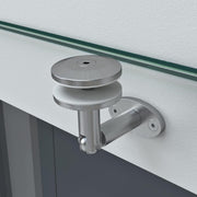 doporro Marquesina de cristal laminado de seguridad (VSG) con lámina SGP VDG02K, medidas: 90x250 cm, 3 barras de sujeción de acero inoxidable, marquesina transparente para puerta de entrada, protección contra la lluvia