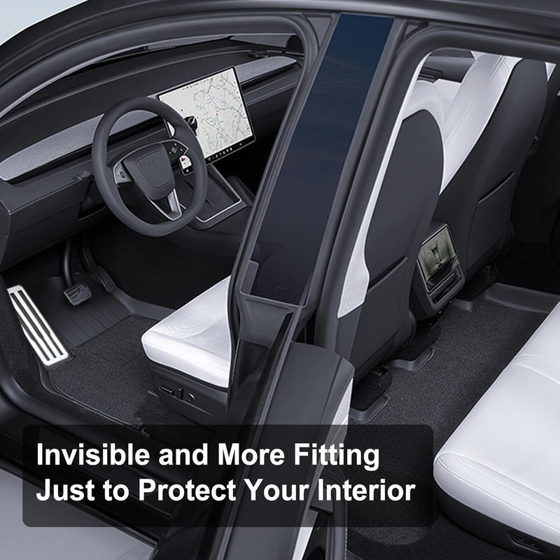 TOPABYTE Alfombrillas + Maletero para Tesla Model Y Juniper 2025 2026, revestimiento para todas las estaciones, alfombrillas para maletero delantero y trasero, funda protectora de respaldo de goma TPE