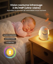Cámara para bebé ieGeek 2.5K con detección de rostro oculto | Pantalla HD de 5.5'' | Visión nocturna | Wi-Fi 2.4G/5G | Batería de larga duración de 4000 mAh | Vigilancia de movimiento