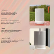 Altavoz inteligente Sonos Move (altavoz WLAN y Bluetooth resistente al agua con control por voz Alexa, Google Assistant y AirPlay 2; altavoz inalámbrico para exteriores con batería para transmisión de música) negro