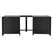 Conjunto de sofá seccional de ratán para exteriores con marco de spa cuadrilátero envolvente