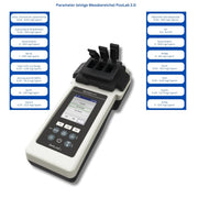 PoolLab 2.0 con 70 pastillas de prueba y bolsa, edición especial para MediMuc - 24 parámetros - App, software - Mide hasta 3 parámetros en una sola prueba + maletín de almacenamiento vacío