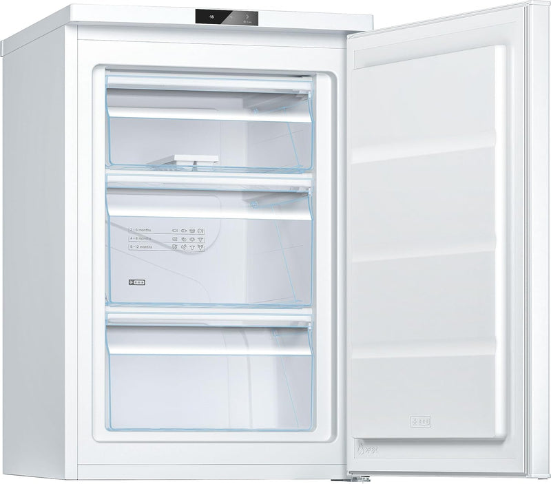 Bosch GTV15NWEB - Congelador bajo encimera de libre instalación - Serie 2 - 83 L - 3 cajones de congelación - 85 x 56 cm - Blanco