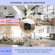 Aire acondicionado Klarstein, unidad de aire acondicionado 4 en 1, deshumidificador, ventilador y modo noche, aire acondicionado portátil con manguera de escape, control por aplicación, aire acondicionado para habitaciones de hasta 44 m², 9000 BTU, blanco