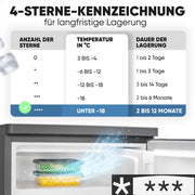 Frigorífico con congelador pequeño Bomann | Nevera con 2 estantes | silencioso | con congelador de 4 estrellas | frigorífico pequeño con compartimento para frutas y verduras | bisagra de puerta intercambiable | KS 7251 inox