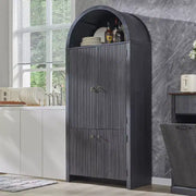 Despensa de cocina alta arqueada de 71", armario de almacenamiento moderno con 3 estantes ajustables, 6 estantes en la puerta, para cocina, sala de estar