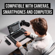 Micrófono inalámbrico Wireless GO de 3.ª generación con grabación en coma flotante de 32 bits, transmisión de 2,4 GHz, conexión USB-C y accesorios de centro de carga