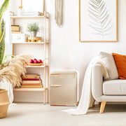 Cecotec Mini Frigorífico Bolero CoolMarket TT Origin 45 Beige E. Frigorífico con 55 cm de altura y 44,7 cm de ancho, Clase Energética E, Compartimento de Hielo y Tirador Cromado, Beige