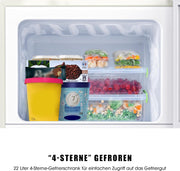 Refrigerador con congelador Merax, combinación frigorífico-congelador, frigorífico pequeño con 51L y congelador de 21L, silencioso, LED, estantes de vidrio, cajón para verduras, estantes en la puerta, para cocina, sala de estar, oficina, negro