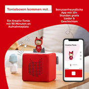 Toniebox Extrapack – Toniebox Starterset Azul con Kreativ-Tonie + 4 figuras sonoras Héroes animales de Disney, reproductor de audio para audiolibros y canciones, caja de música inalámbrica con radioteatro de Disney