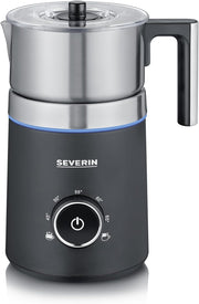 Espumador de leche por inducción SEVERIN SPUMA 700, espumador de leche eléctrico que no quema, espumador apto para lavavajillas, acero inoxidable cepillado/negro mate, SM 3586
