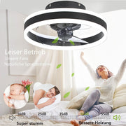 Ventilador de techo moderno LED con luces y control remoto, silencioso y regulable, reversible, 3 colores, 6 velocidades, ventilador de techo inteligente para sala de estar, dormitorio