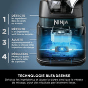 Ninja Detect Power Blender Pro y procesador de alimentos 2 en 1, licuadora de 1200 W con jarra de 2 L, 1 vaso individual, licuadora para batidos y bebidas heladas, picadora de verduras, negro y cobre, TB301EUCP