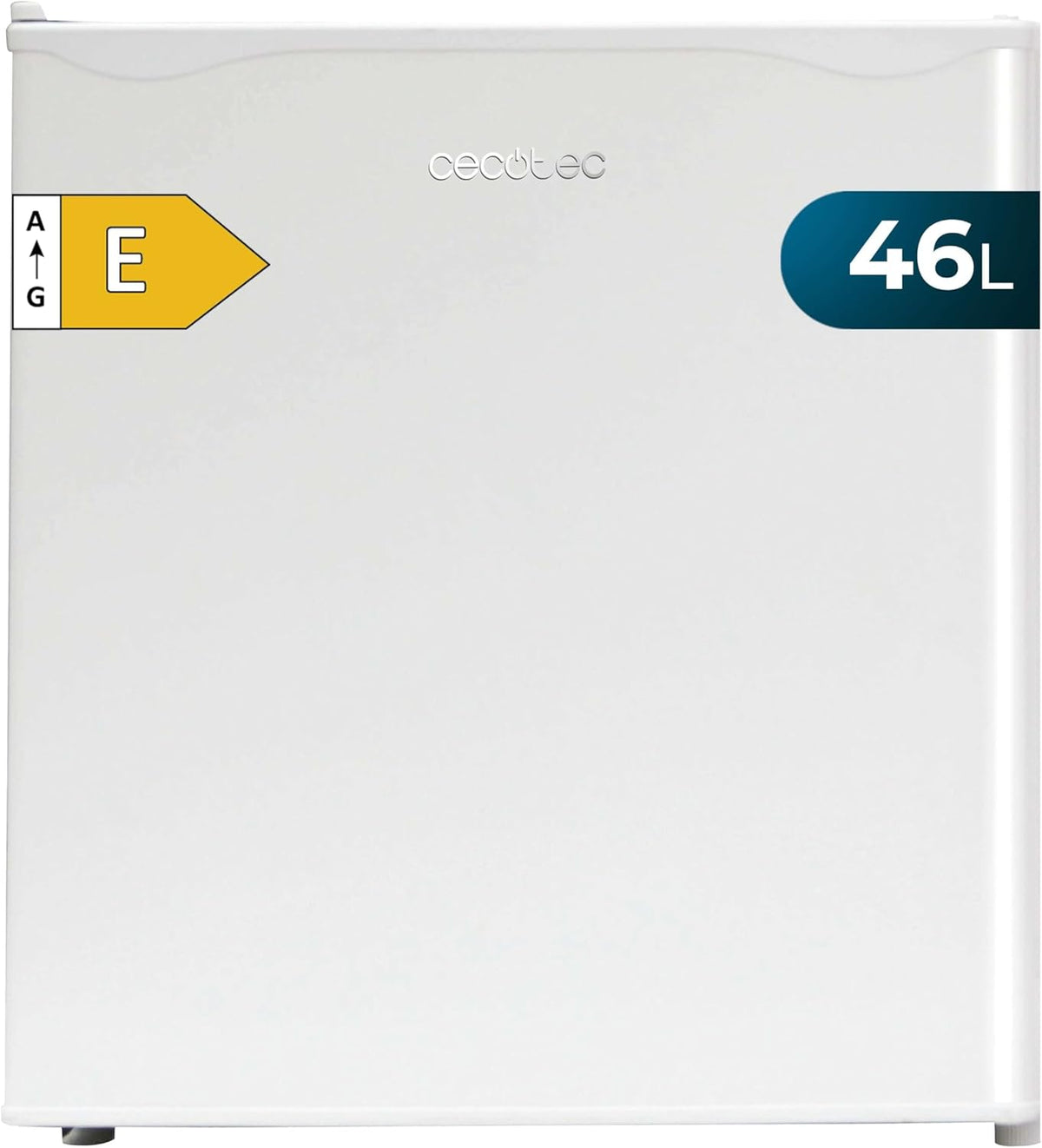 Mini refrigerador Cecotec GrandCooler 20000 L SilentCompress White E. Capacidad de 46 L, puerta personalizable, clase energética E, compacto de 48x45x48,7 cm. ¡Ideal para espacios pequeños!