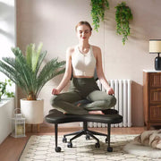 Silla de oficina ergonómica con diseño cruzado Pinmoco, silla de meditación con altura ajustable, giro de 360°, soporte lumbar, silla de trabajo y de oficina, silla para TDAH