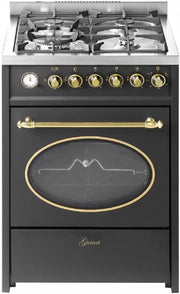 Cocina de gas GURARI con horno a gas GCH G 614 BR independiente 60 cm | Grill a gas | Rustipollo | Temporizador analógico eléctrico con función STOP | Cajón con sistema push-pull | Control de gas | Cocina tipo Range Cooker gas natural/propano