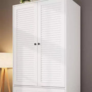 Armario ropero COZONY con 3 cajones y 2 puertas, clóset de madera moderno para dormitorio, armario de pie resistente de color blanco