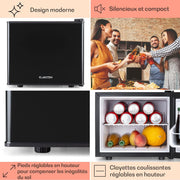 KLARSTEIN Mininevera para bebidas, frigorífico pequeño y silencioso, minibar para interiores, cervezas, vinos, camping, 3 niveles de refrigeración, cosméticos, 0-15 °C, 17 L