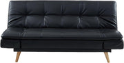 Sofá cama extensible de 3 plazas Zarina de Vente-unique, piel sintética, negro