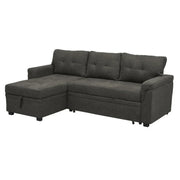 Sofá seccional reversible convertible con cama extraíble, chaise longue con almacenamiento oculto y patas duraderas