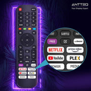 Smart TV Antteq AV24H3 de 24 pulgadas (60 cm) con Netflix, Prime Video, Rakuten TV, Disney+, YouTube, UVM, WiFi, sintonizador triple DVB-T2 / S2 / C