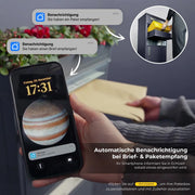 Metzler Paketbox Bispo 2, buzón con compartimento grande para paquetes, antracita, personalizado, grabado, acero inoxidable macizo para exteriores