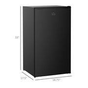 Mininevera con congelador HOMCOM de 3.2 pies cúbicos, refrigerador compacto de una puerta con termostato ajustable para dormitorio