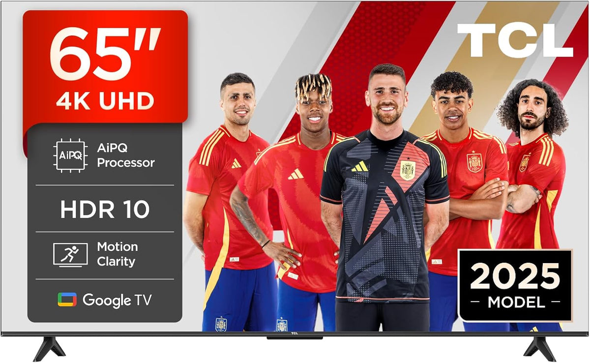 TCL 65V6C Televisor 65 Pulgadas 4K Smart TV LED, HDR, Google TV, Dolby Audio, Alexa y Google Assistant, Chromecast integrado, Motion Clarity