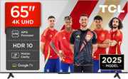 TCL 65V6C Televisor 65 Pulgadas 4K Smart TV LED, HDR, Google TV, Dolby Audio, Alexa y Google Assistant, Chromecast integrado, Motion Clarity