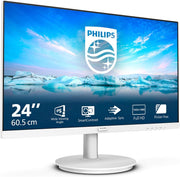 Philips 241V8AW - Monitor Full HD de 24 pulgadas, altavoz integrado, sin parpadeo (1920x1080, 100 Hz, VGA, HDMI), blanco
