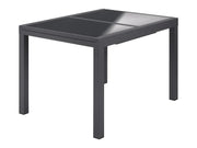 Conjunto de aluminio "Houston", 9 piezas: mesa extensible y 8 sillas de respaldo alto, gris