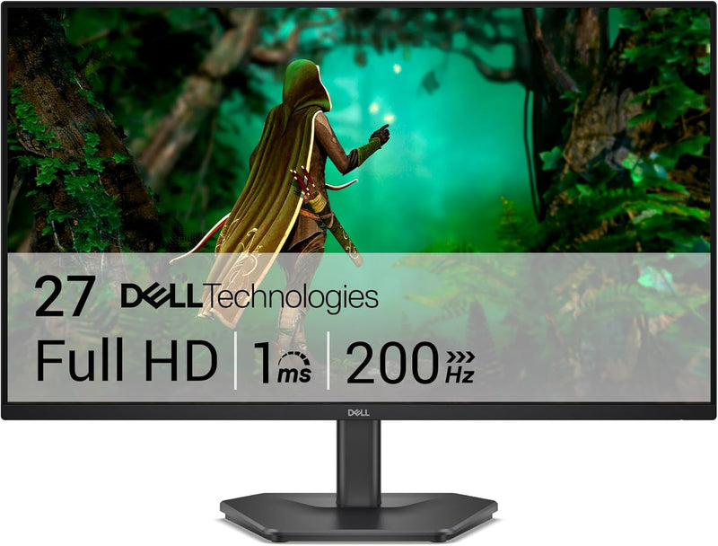 Monitor Gaming Dell 27 - SE2725HG, Full HD (1920x1080), 200Hz, Fast IPS, 1ms, AMD FreeSync Premium, 99% sRGB, VESA (100x100mm), DisplayPort, 2 HDMI, Garantía de 3 años, Negro