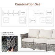 Set de muebles de exterior para patio XIZZI de 13 piezas de mimbre con fogata