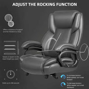 Silla de oficina ejecutiva Bossin para personas grandes y altas, silla ergonómica de 500 libras con soporte lumbar ajustable, respaldo alto y piel sintética para computadora