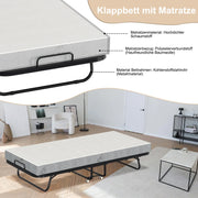 Cama plegable Sonnewelt 90x200 cm con 13 cm de grosor y ruedas