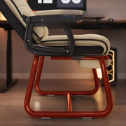 Silla ejecutiva ergonómica de cuero con respaldo alto color amarillo