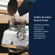 Máquina de café espresso De'Longhi La Specialista Arte EC9155.MB, 8 niveles de molienda, 15 bares, 3 temperaturas, boquilla para espuma de leche, kit de barista
