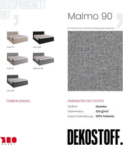 Cama boxspring BROMARKT con arcón, cama tapizada con colchón Bonell y topper, cama para dormitorio, cabecero acolchado, modelo Dakota, muelles Bonell, 180x200, grado de firmeza H3, gris Malmo