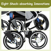 Cochecito 3 en 1 Gcarebb, silla de paseo con portabebés, cochecito completo con altura ajustable, cochecito combinado con marco de aluminio para recién nacidos de 0 a 4 años