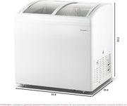 Congelador horizontal convertible Frigidaire, vitrina con tapa de cristal, 6.5 pies cúbicos, ruedas giratorias, temperatura ajustable