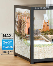 Jaula para hámster BUCATSTATE 3.0: Jaula de metal para ratas y animales pequeños, grande, apilable y de fácil montaje, 120L x 60An x 62Al cm, para roedores, ratones y hámsteres enanos (0,72 m², blanca)