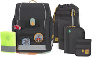 LÄSSIG Set de mochila escolar de 7 piezas para niños/School Set Boxy Unique Negro