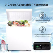 Congelador horizontal ZAFRO de 1.8 pies cúbicos, congelador compacto con 2 cestas y temperatura ajustable, puerta de apertura superior para hogar, dormitorio, cocina, bar
