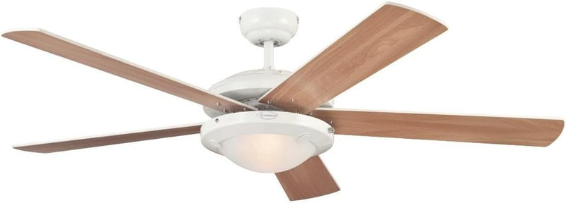 Ventilador de techo Westinghouse Lighting Comet blanco 7801740, 132 cm de diámetro