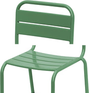 sweeek - Mesa de jardín infantil de metal + 2 sillas gris verdoso Anna. 48x48 cm