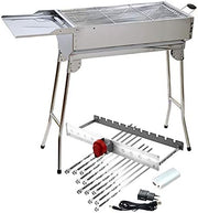 Set de parrilla XXL, girador de brochetas Grillmaster + motor + batería externa + mangal + 11 brochetas