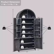 Despensa de cocina alta arqueada de 71", armario de almacenamiento moderno con 3 estantes ajustables, 6 estantes en la puerta, para cocina, sala de estar