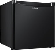 Mini refrigerador Upstreman de 46L con congelador, termostato ajustable, ahorro de energía, silencioso, refrigerador superior con puerta reversible, minibar para dormitorio, oficina, hotel, negro brillante-FR17